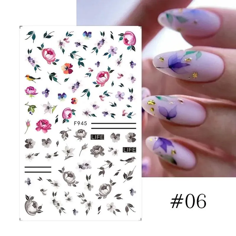 Tropical Sunset Nail Sticker Set: Exotic Beach Paradise Mani Fun