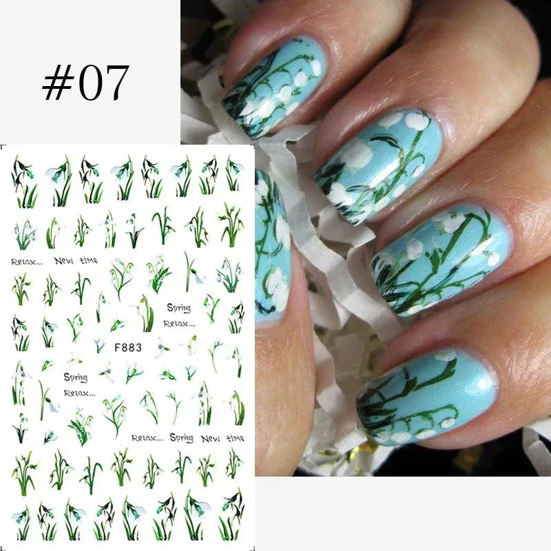 Tropical Sunset Nail Sticker Set: Exotic Beach Paradise Mani Fun