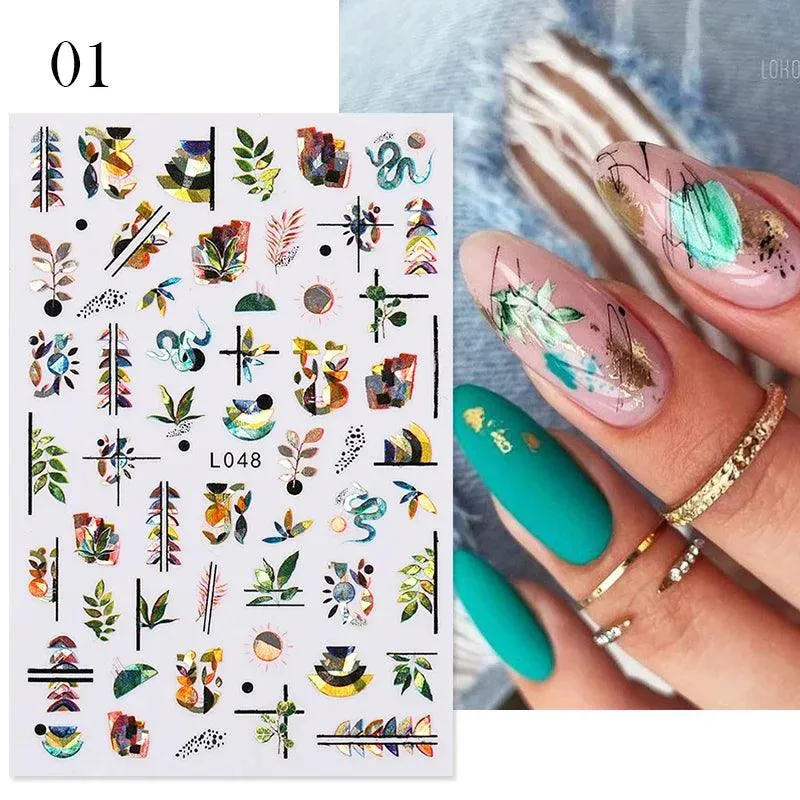 Tropical Sunset Nail Sticker Set: Exotic Beach Paradise Mani Fun