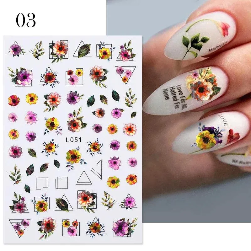 Tropical Sunset Nail Sticker Set: Exotic Beach Paradise Mani Fun