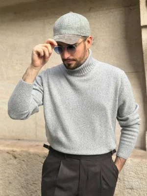 TURTLENECK WOOL & CASHMERE -  LIGHT GREY