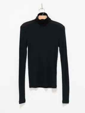 Twisted Fine Cotton Turtleneck - Black