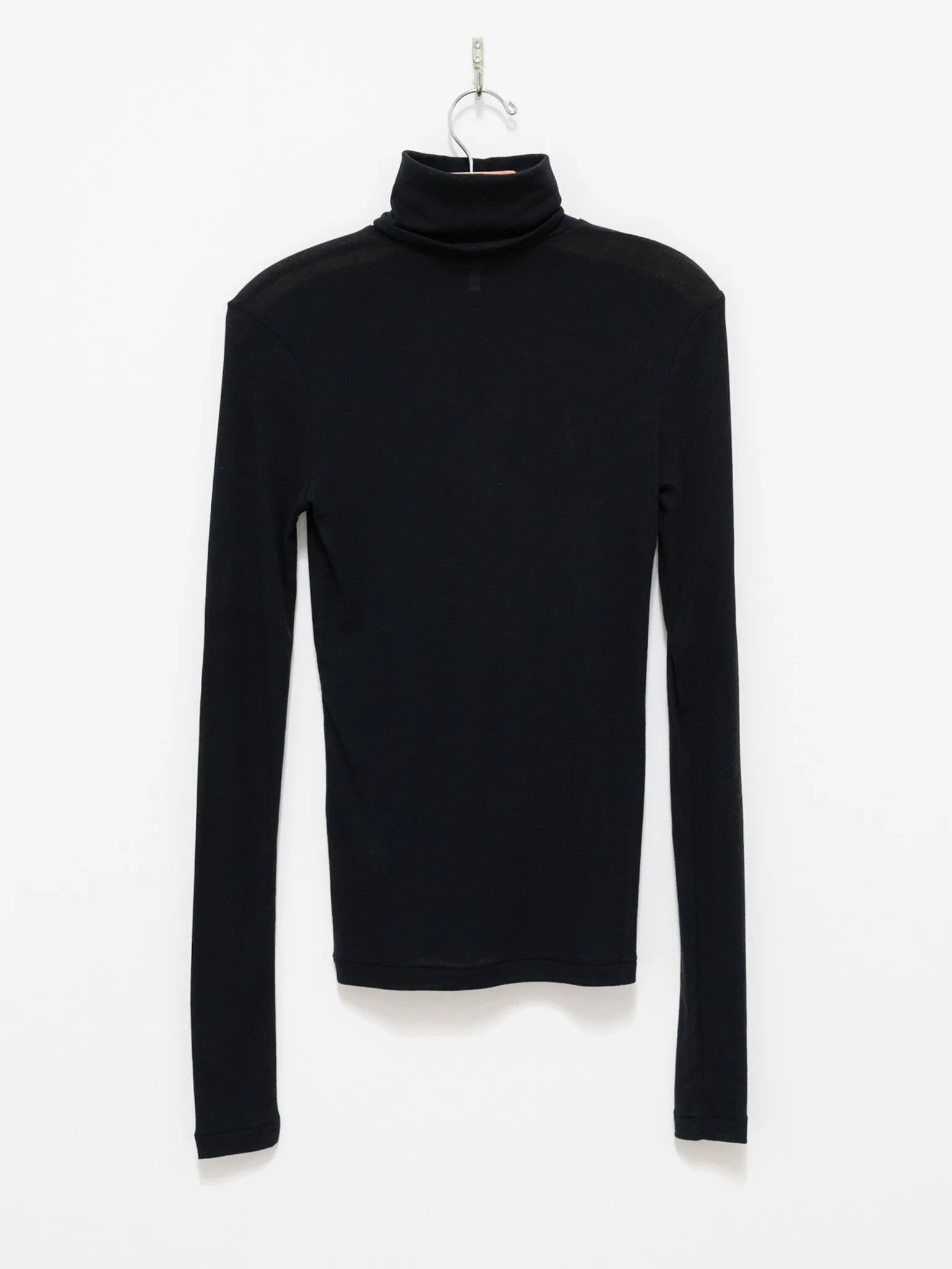 Twisted Fine Cotton Turtleneck - Black