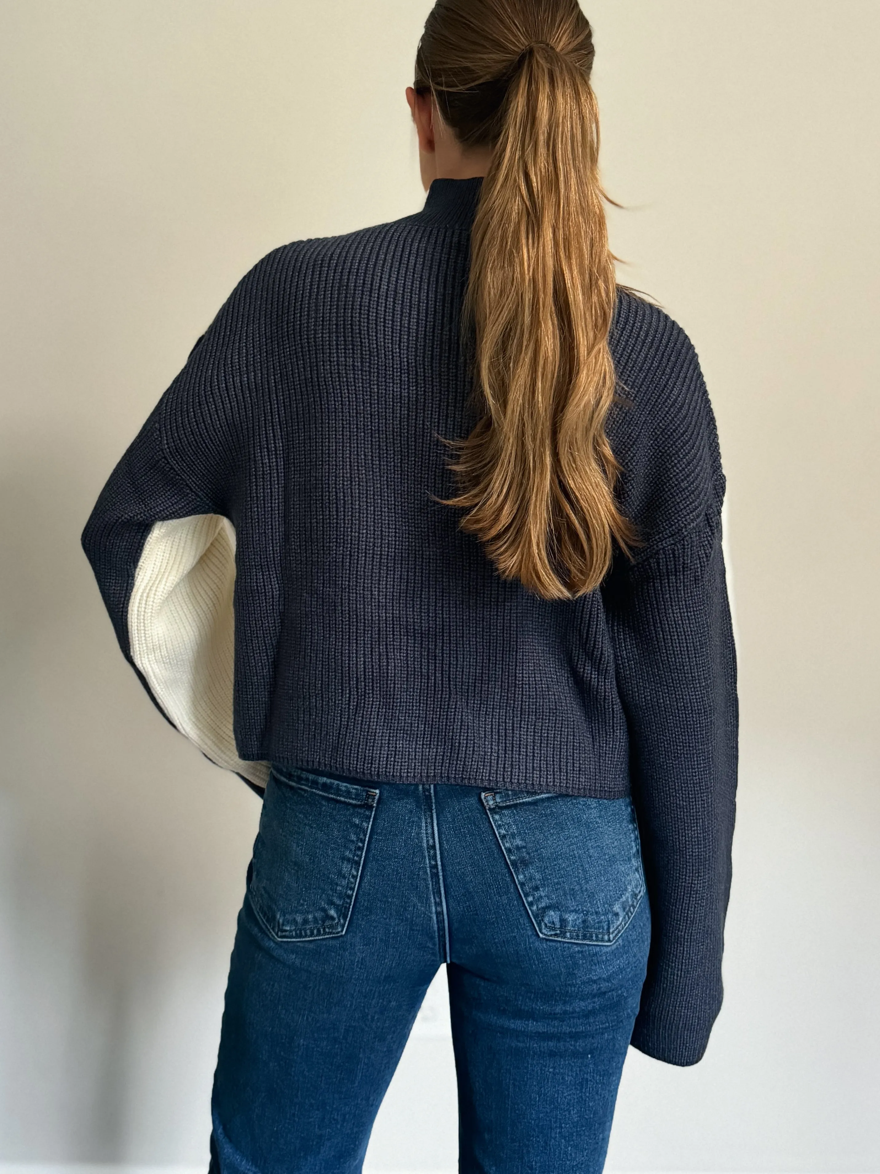 Two-Toned Turtleneck Sweater