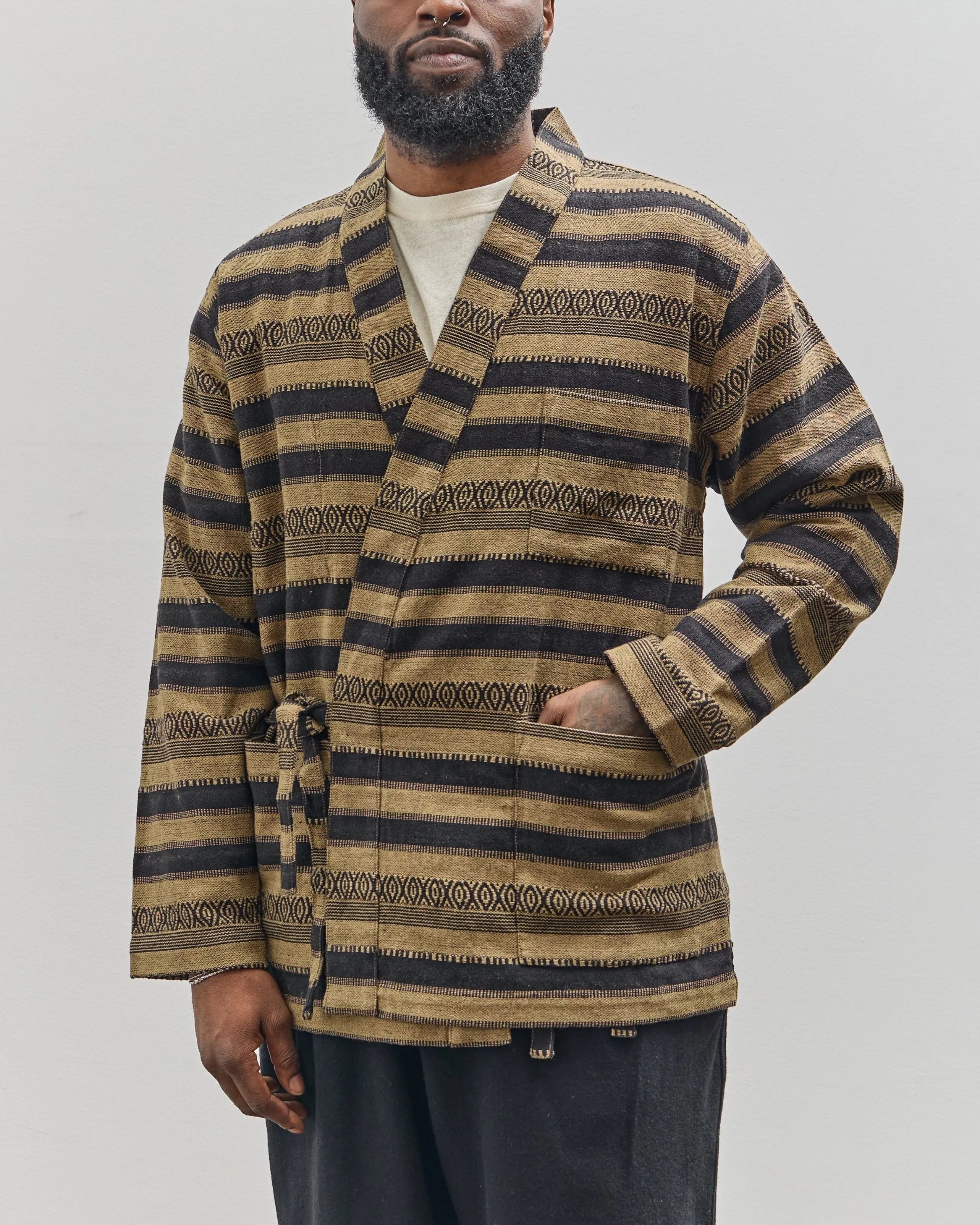 Universal Works Kyoto Work Jacket, Blanket Stripe Khaki