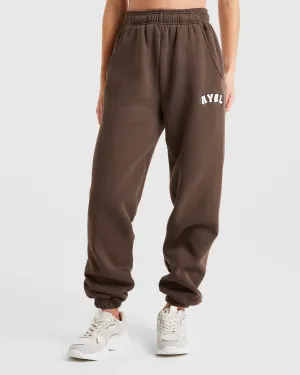 Varsity Oversized Joggers - Brown