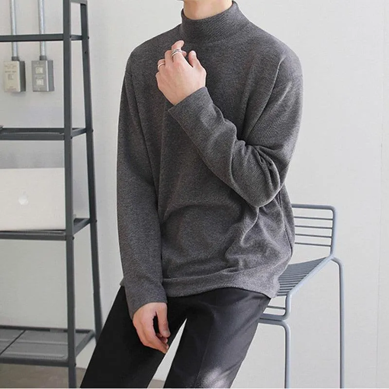 Velvet Turtleneck Men Loose Sweater