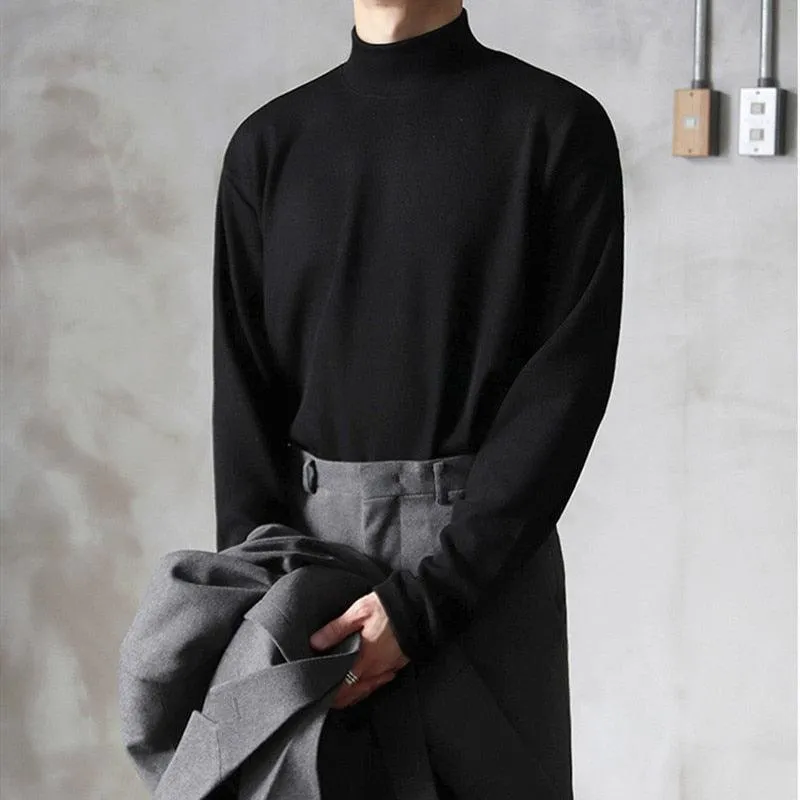 Velvet Turtleneck Men Loose Sweater