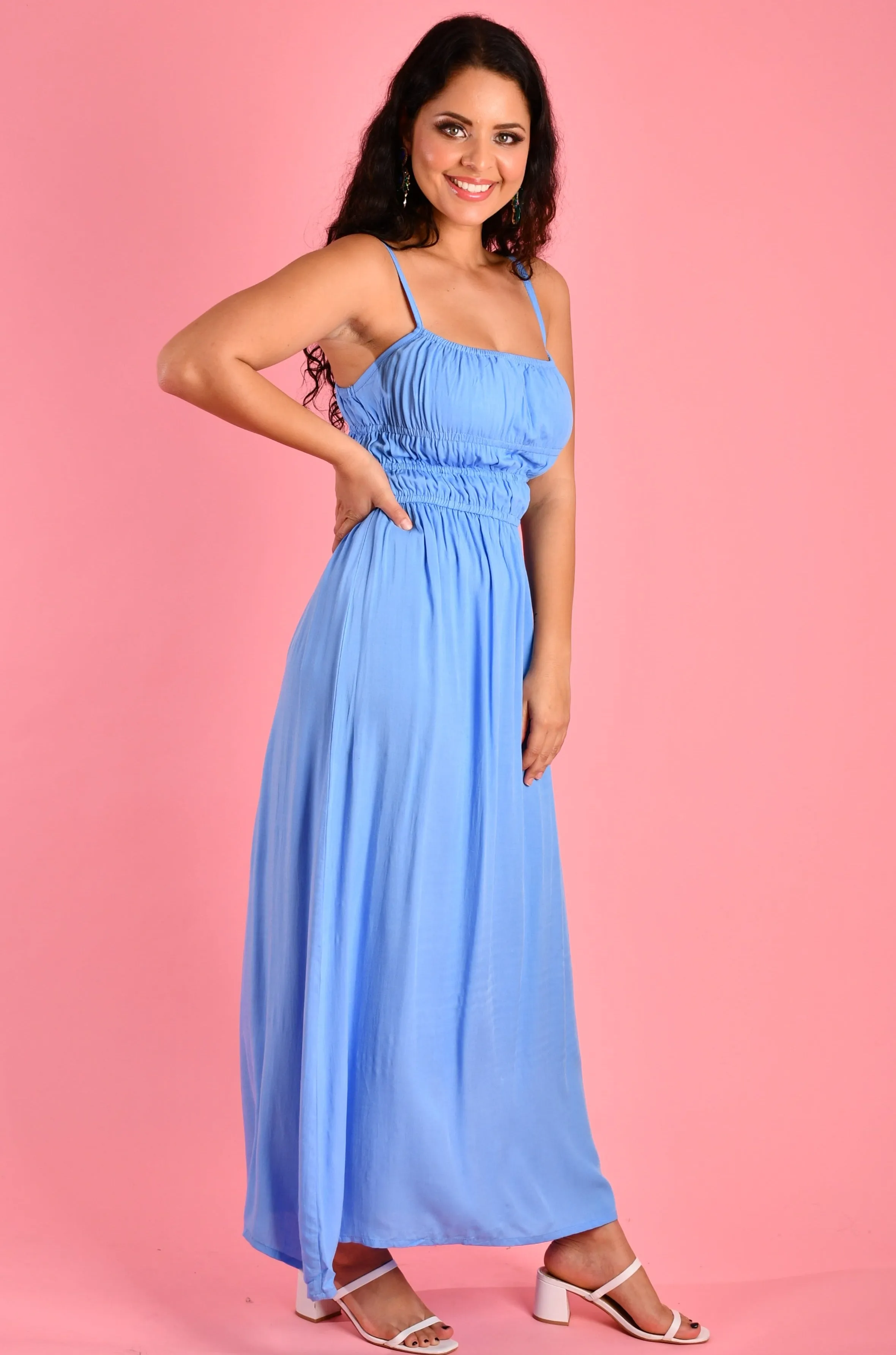 VGLD808 - SUMMER MAXI DRESS - BABY BLUE