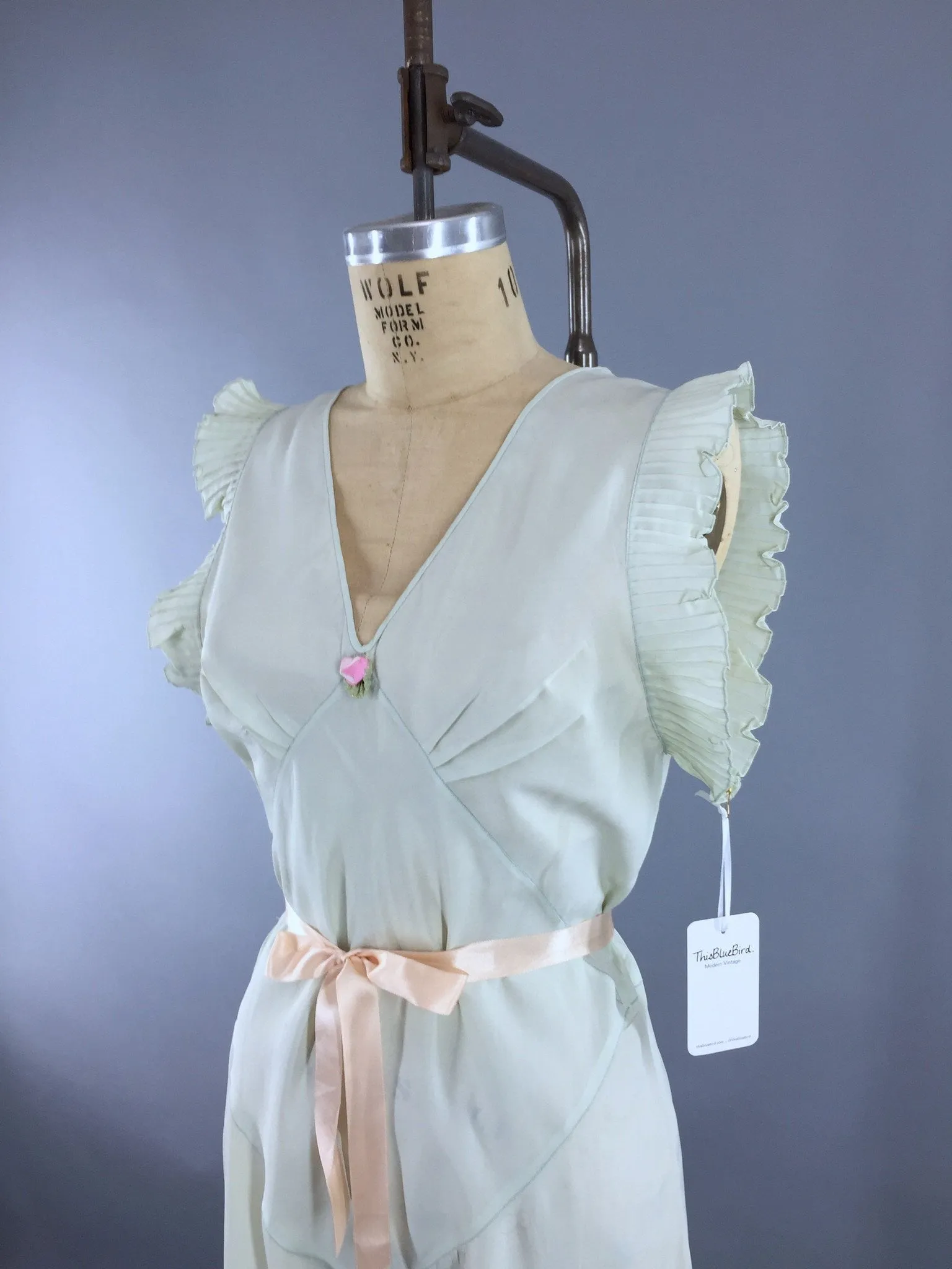 Vintage 1930s Mint Green Beach Pajamas Jumpsuit