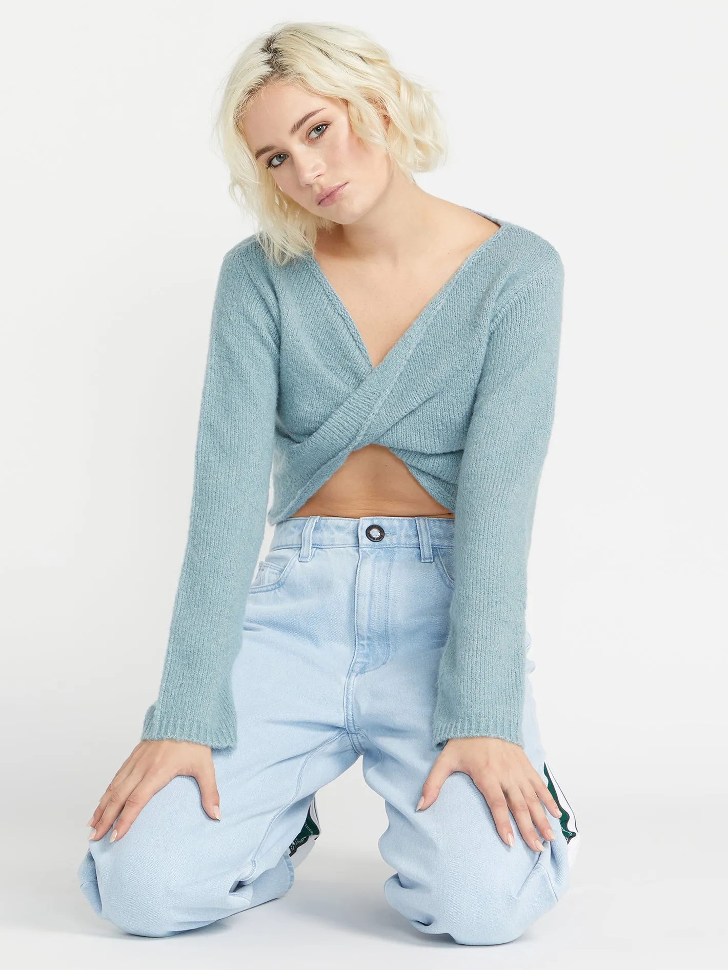 With A Twist Reversible Sweater - Smokey Blue