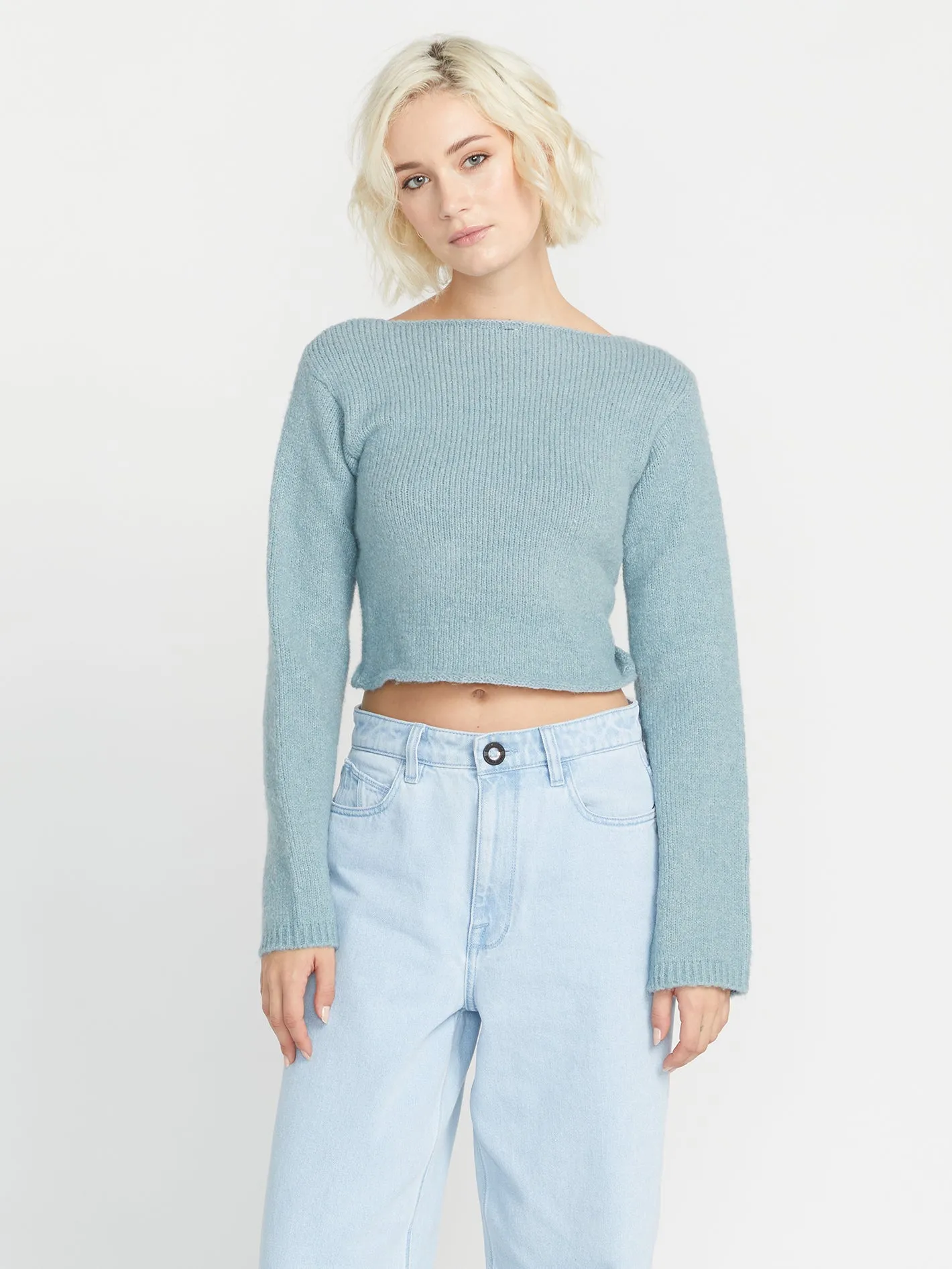 With A Twist Reversible Sweater - Smokey Blue