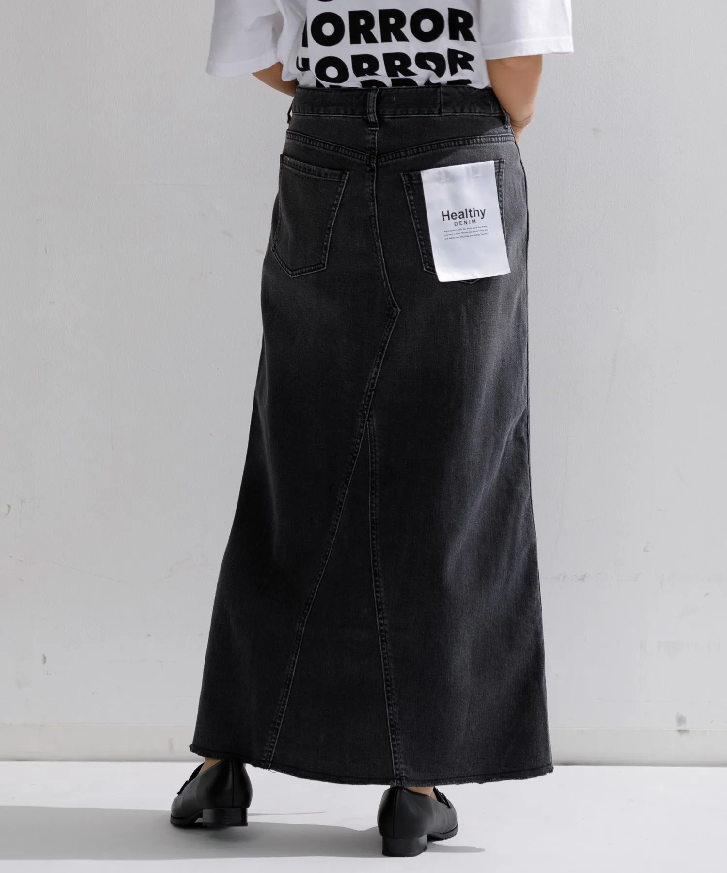 【WOMEN】Healthy denim Pear Maxi SKIRT マキシスカート