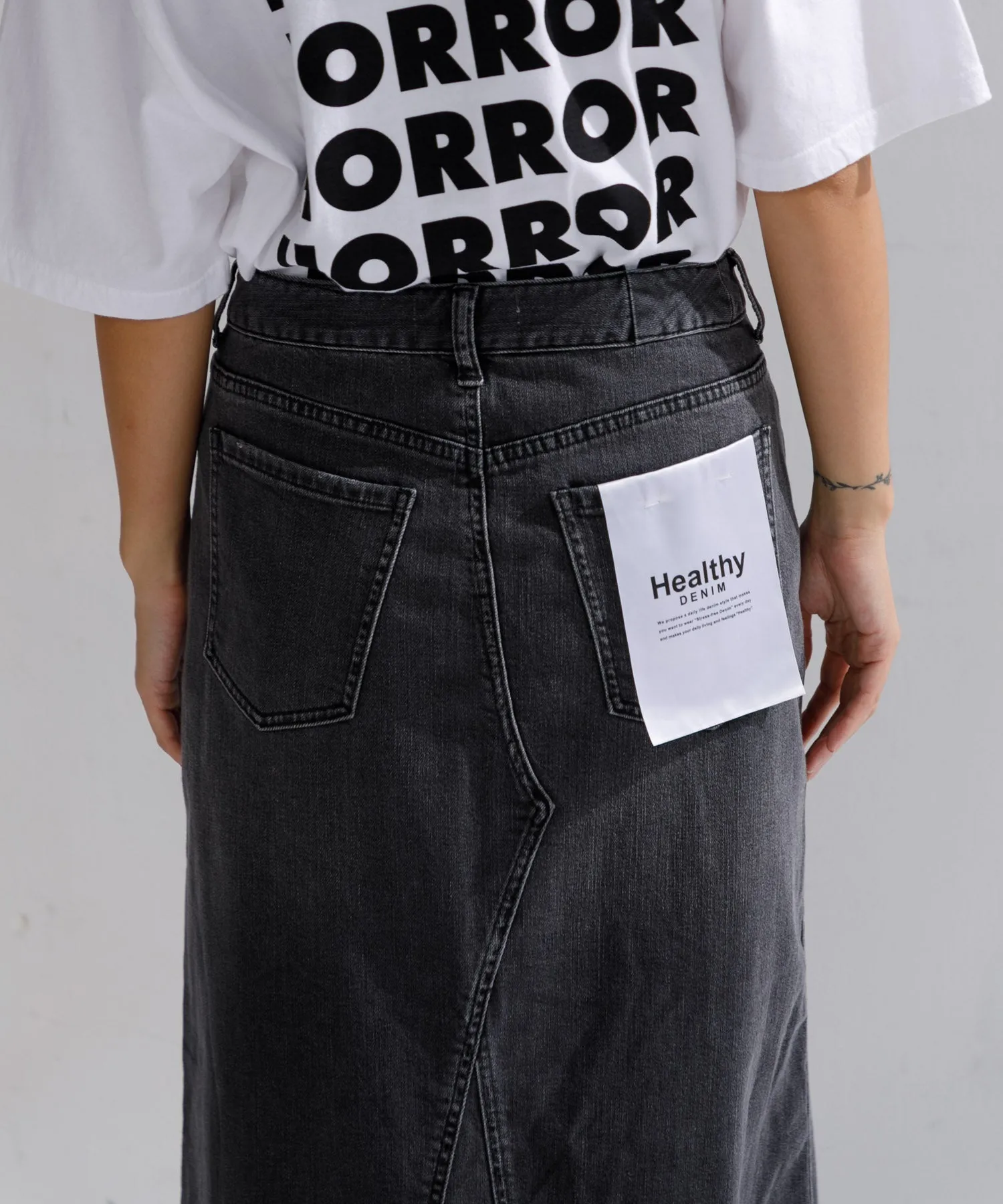 【WOMEN】Healthy denim Pear Maxi SKIRT マキシスカート