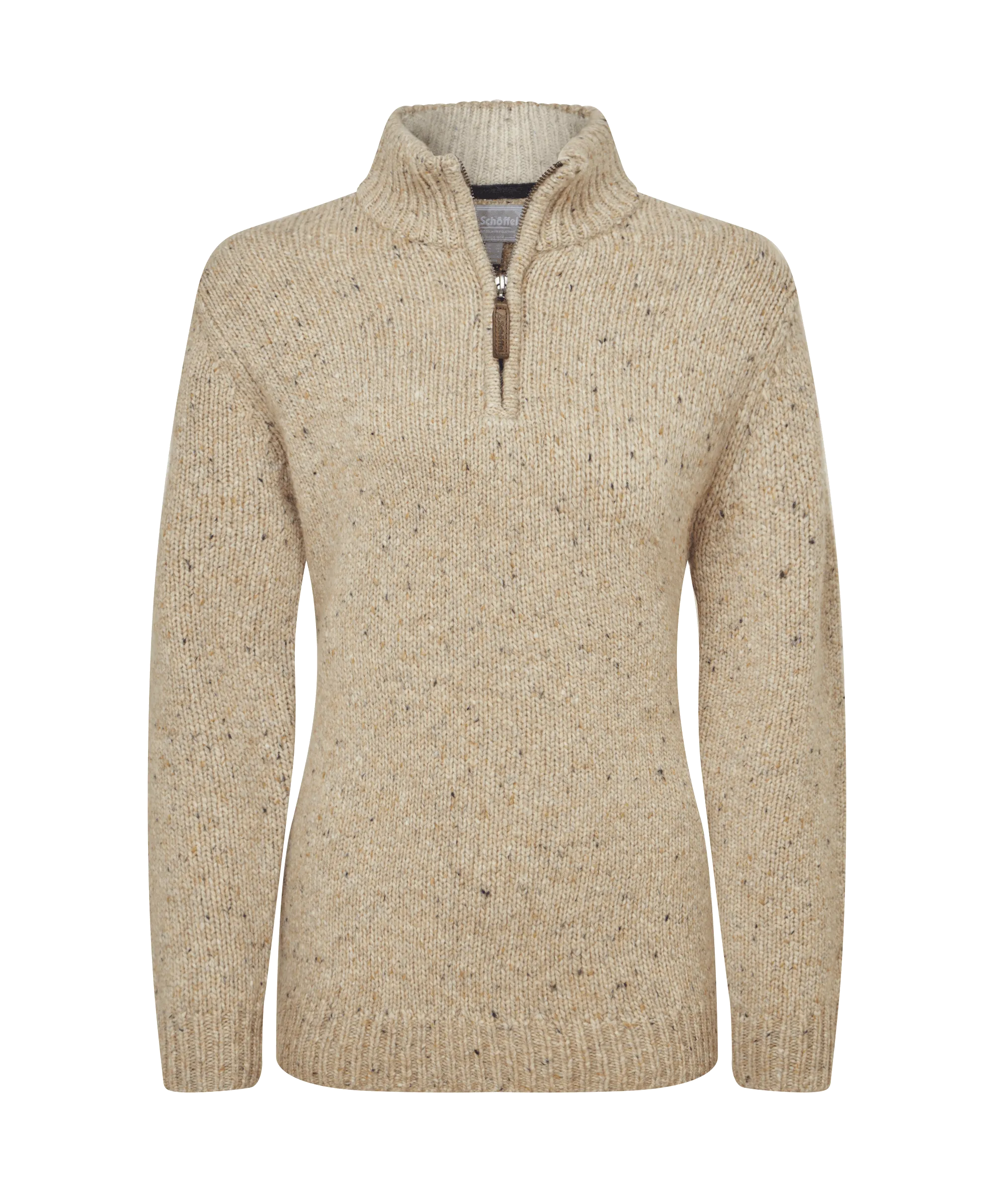 Women's Aviemore Alpaca Mix Quarter Zip Jumper - Oat