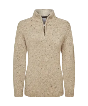 Women's Aviemore Alpaca Mix Quarter Zip Jumper - Oat