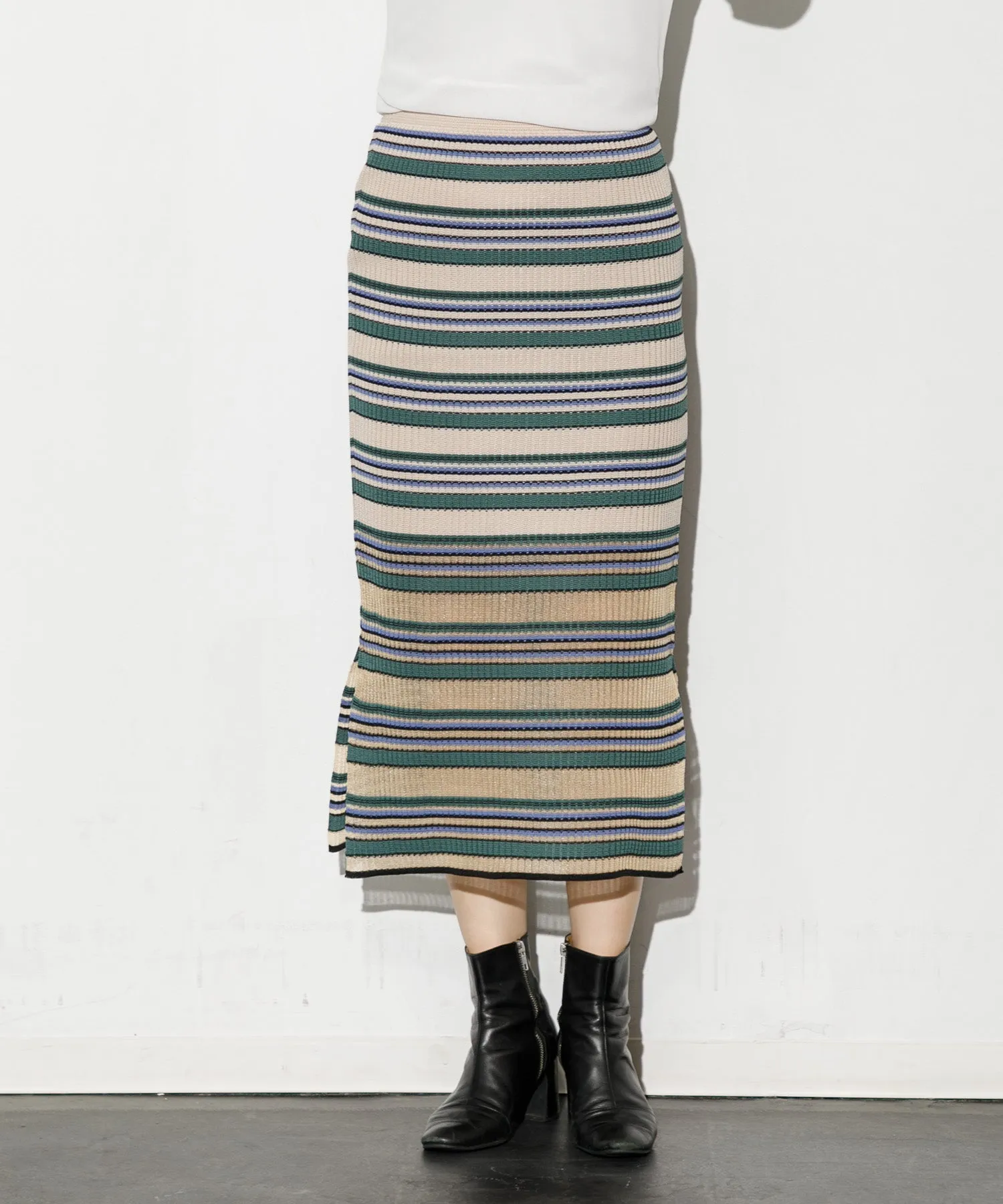 【WOMEN】TRICOTÉ BORDER SKIRT