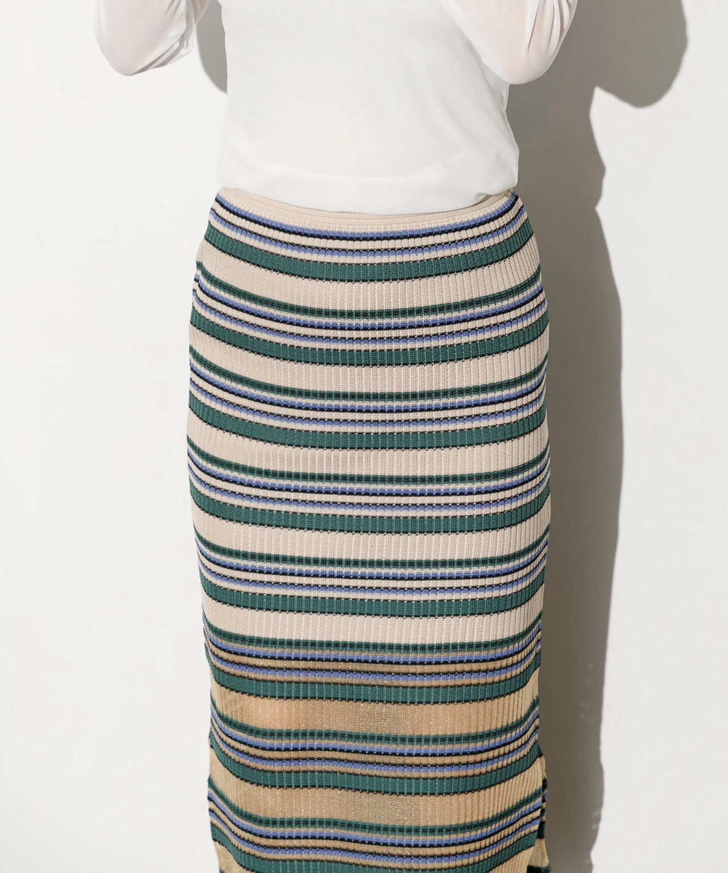 【WOMEN】TRICOTÉ BORDER SKIRT