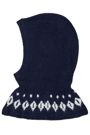 WOOL ICELAND BALACLAVA - NAVY/CREAM COMBI